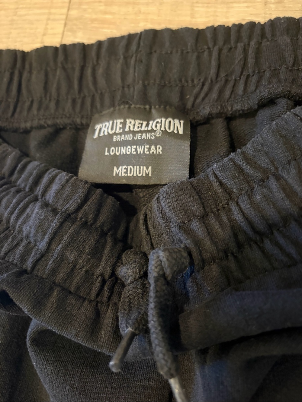True Religion Black Loungewear Joggers with Gold Logo Accent Size M - Picture 3 of 4